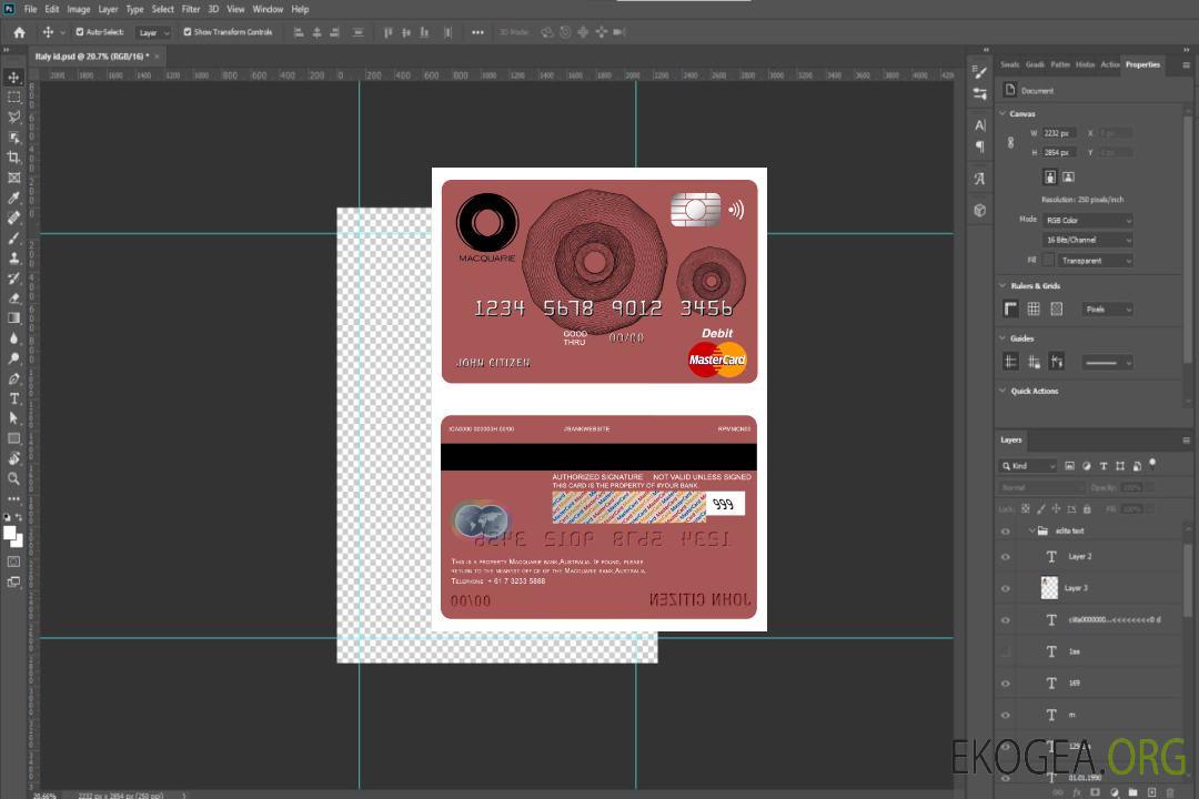 Australie Mastercard de la banque Macquarie template Australie Mastercard de la banque Macquarie template